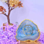 Agate Plate with Gayatri Mantra & Stand