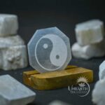 Selenite Charging Plate with Engraved Yin Yang