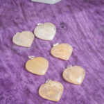 Golden Quartz Heart Pendent
